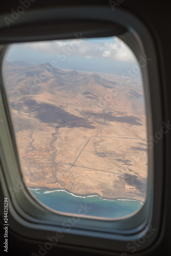 Fuerteventura out of airplane window