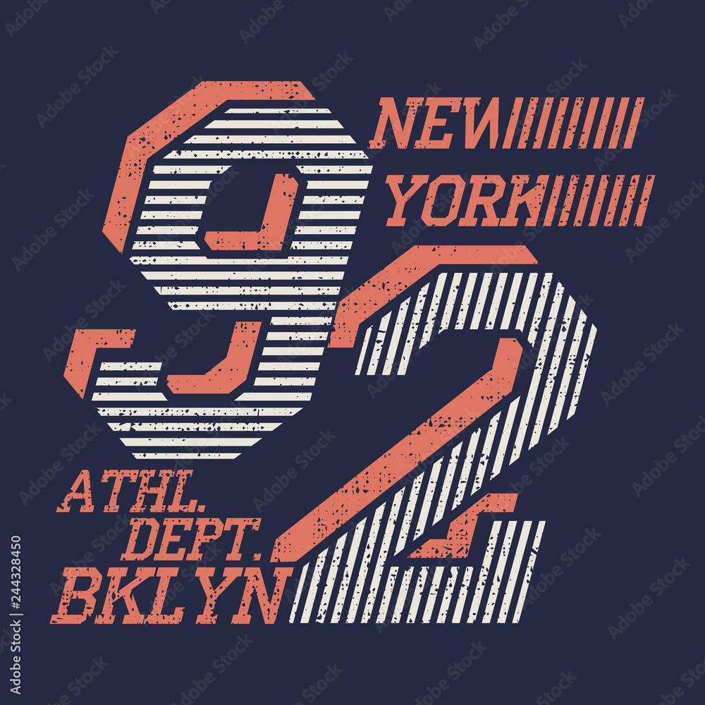 New York typography, t-shirt vintage, design graphic, original design clothing