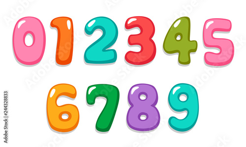 Candy color kid font numbers