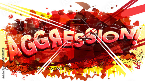 Aggression word vector creative illustration