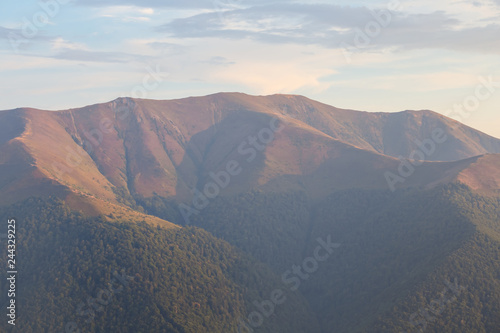 evening landscape  mountain ridge at the sunset