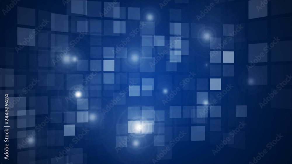 Abstract blue flashing rectangle grid flowing perspective background. Information technology graphic illustration concept. Abstract blue flashing rectangle grid flowing perspective background. Information technology graphic illustration concept.