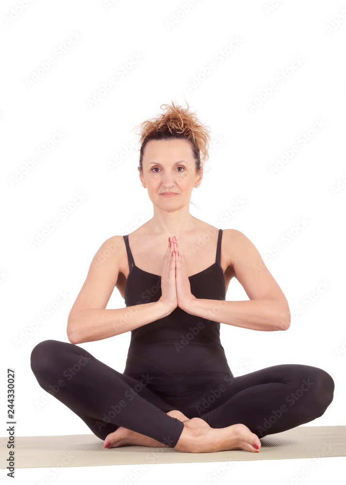 Beautiful Yoga: Woman doing Agnistambhasana Fire Log Pose Beautiful Yoga: Woman doing Agnistambhasana Fire Log Pose