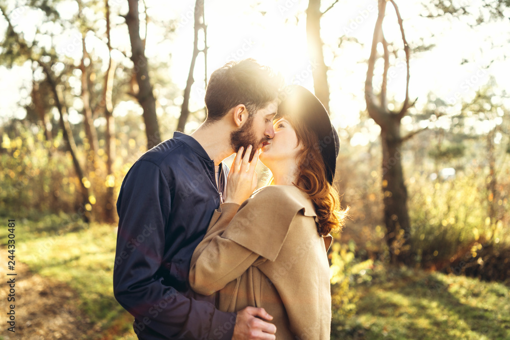 Happy young romantic couple spend time together outdoor. Happy young romantic couple spend time together outdoor.