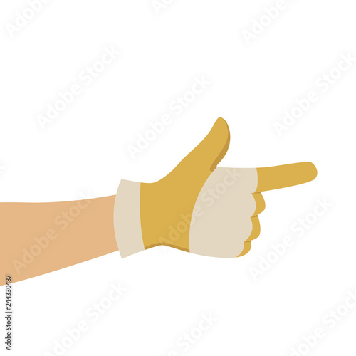 hand in working gloves, vector illustration , flat 