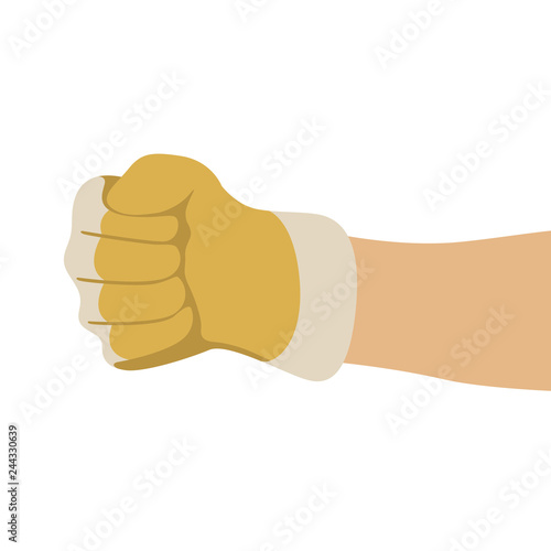 hand in working gloves, vector illustration , flat 