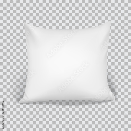 White Pillow. Elements Of Bedroom, Home, Hotel Decor.