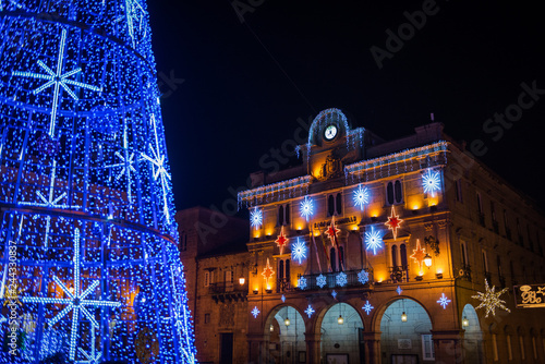 Ourense's main square decorated and illuminated in Christmas