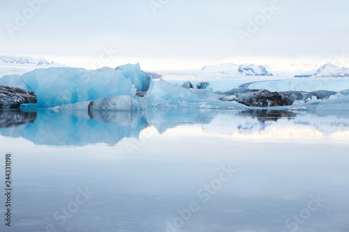 reflection of blue ice at jokulsarlon, iceland © Andreas