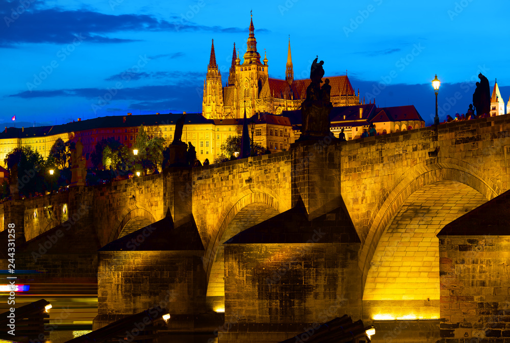 Prague gothic bridge