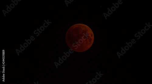 Fototapeta Naklejka Na Ścianę i Meble -  Full blood moon eclipse at midnight