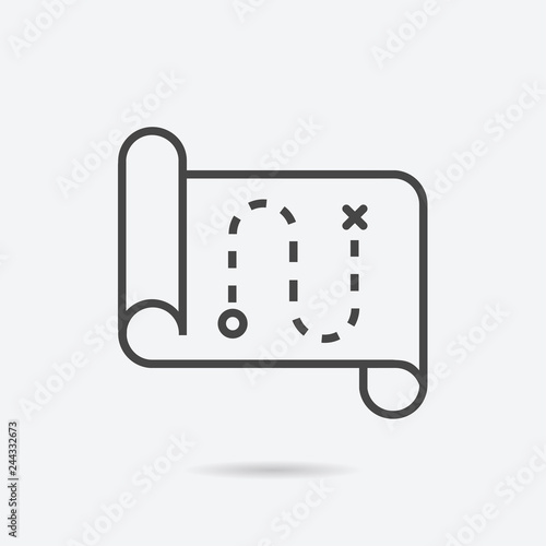 Map icon flat style isolated on background. Map sign symbol for web site and app design.