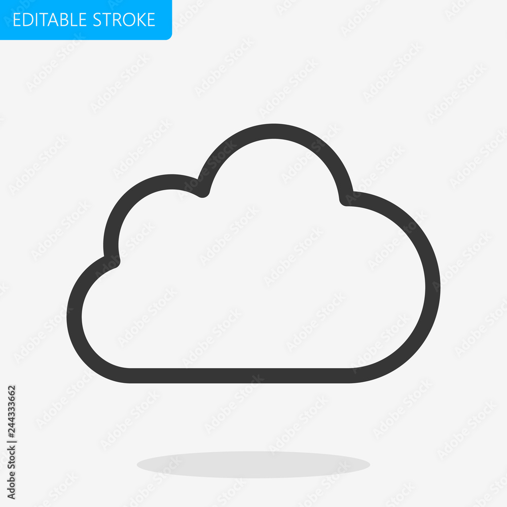 Cloud Icon Vector Editable Stroke Cloud Icon Vector Editable Stroke