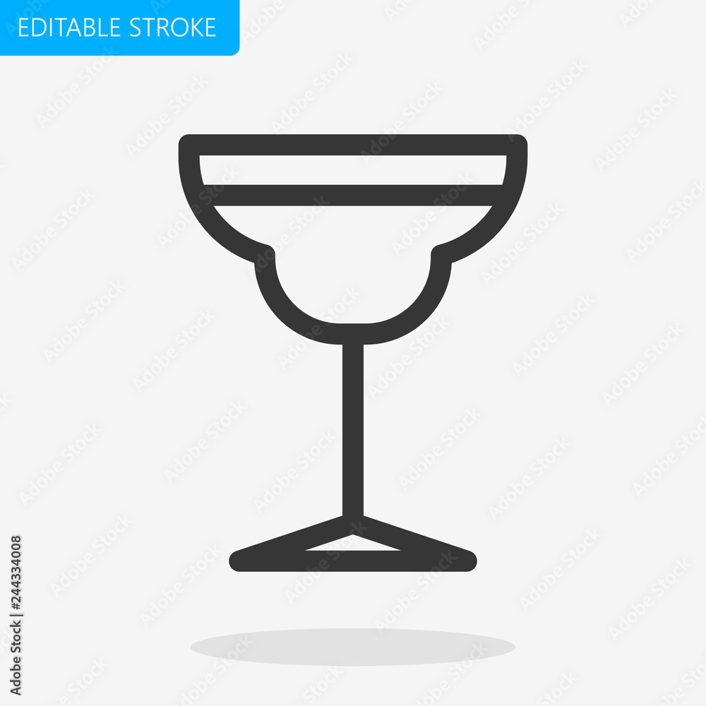 Cocktail glass line icon, outline vector sign, linear style isolated on white. Symbol, logo illustration. Editable stroke. Pixel perfect Cocktail glass line icon, outline vector sign, linear style isolated on white. Symbol, logo illustration. Editable stroke. Pixel perfect