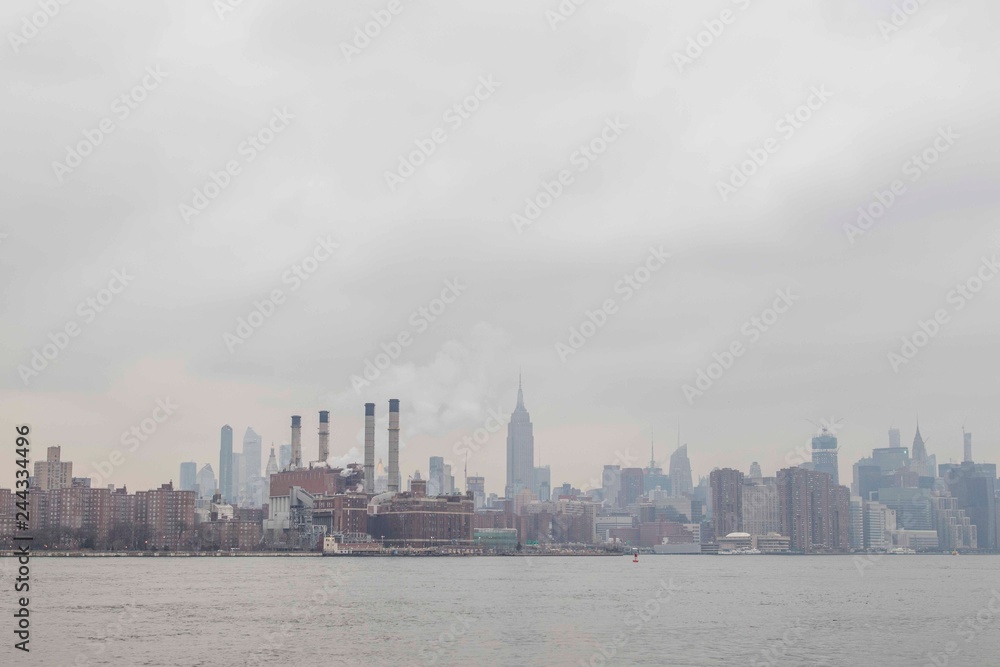 Cloudy Winter Day in Williamsburg Overlooking Manhattan