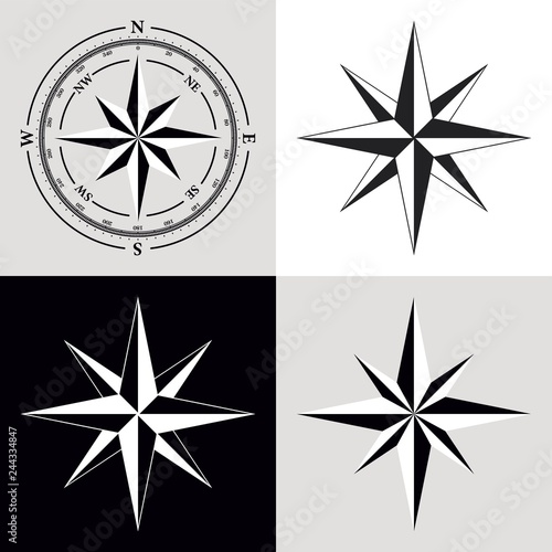 Dial Compas and Rose of Wind Set