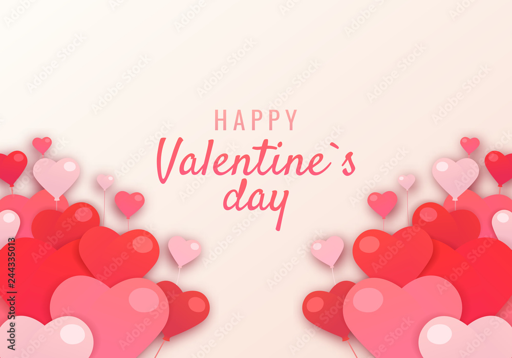Vector illustration on the theme Valentine Day. For a poster or banner and greeting card. 