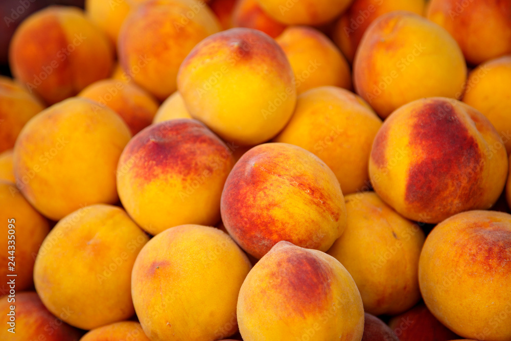 Fresh Organic Peaches Heap of Ripe Peaches Fresh Organic Peaches Heap of Ripe Peaches