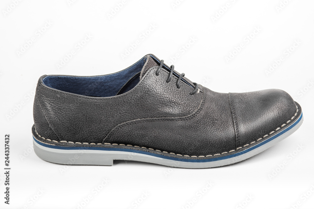 Blue men's shoes on white background. Blue men's shoes on white background.