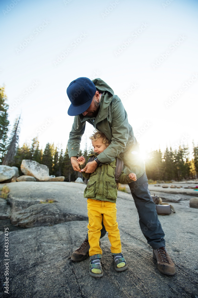Happy family visit Yosemite national park in California Happy family visit Yosemite national park in California