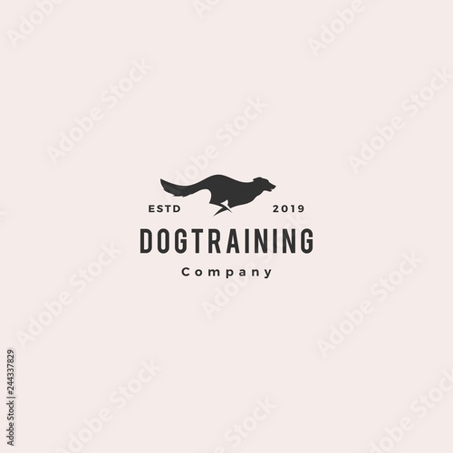 running jumping dog logo vector silhouette K9 training