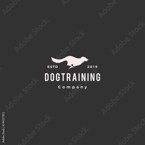 running jumping dog logo vector silhouette K9 training