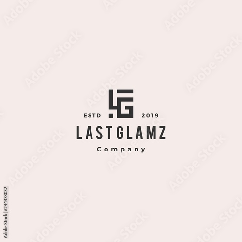 LG letter logo hipster vintage retro monogram lettermark vector icon