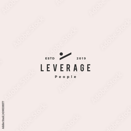 leverage people human logo hipster retro vintage vector icon