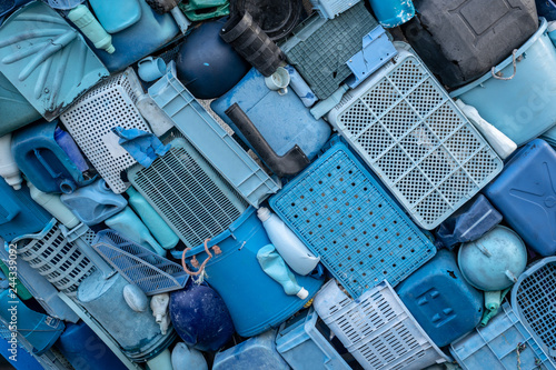 A pile of plastic litter and waste photo