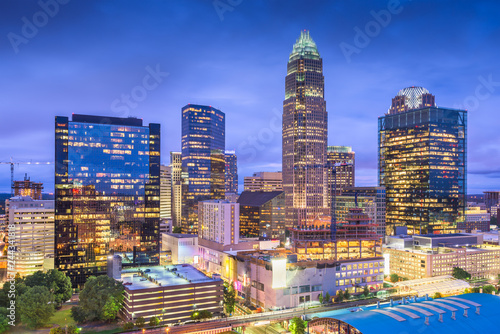 Charlotte, North Carolina, USA uptown skyline