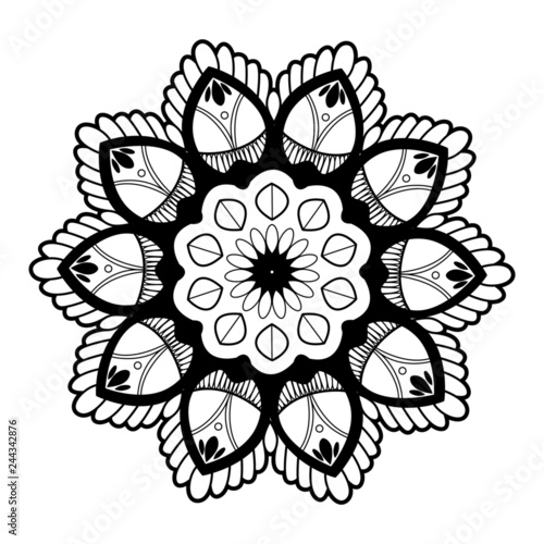 Vector illustration of a mandala for coloring book antistress