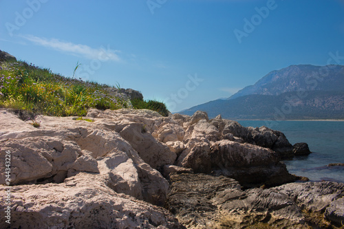 Mediterranean landscape. View from rocky island in the sea © Ekaterina