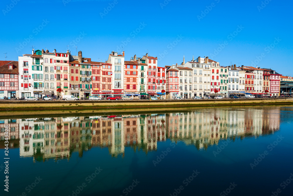 Colorful houses in Bayonne, France