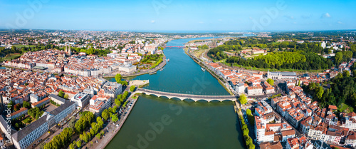 Fototapeta Naklejka Na Ścianę i Meble -  Bayonne aerial panoramic view, France