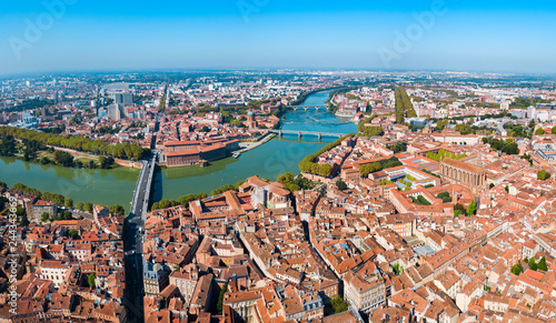 Toulouse aerial panoramic view, France photo