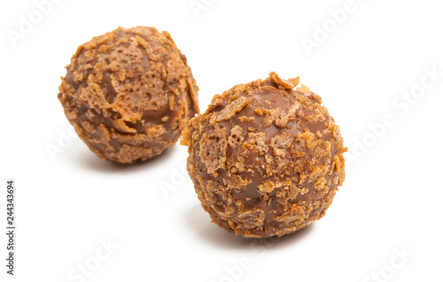 chocolate truffles isolated
