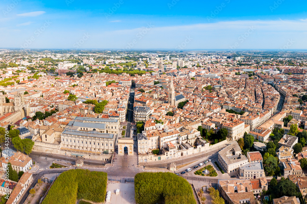 Montpellier aerial panoramic view, France