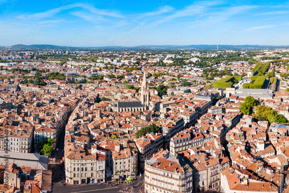Montpellier aerial panoramic view, France - obrazy, fototapety, plakaty 