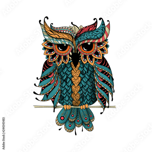 Naklejka Dudling Owl in color