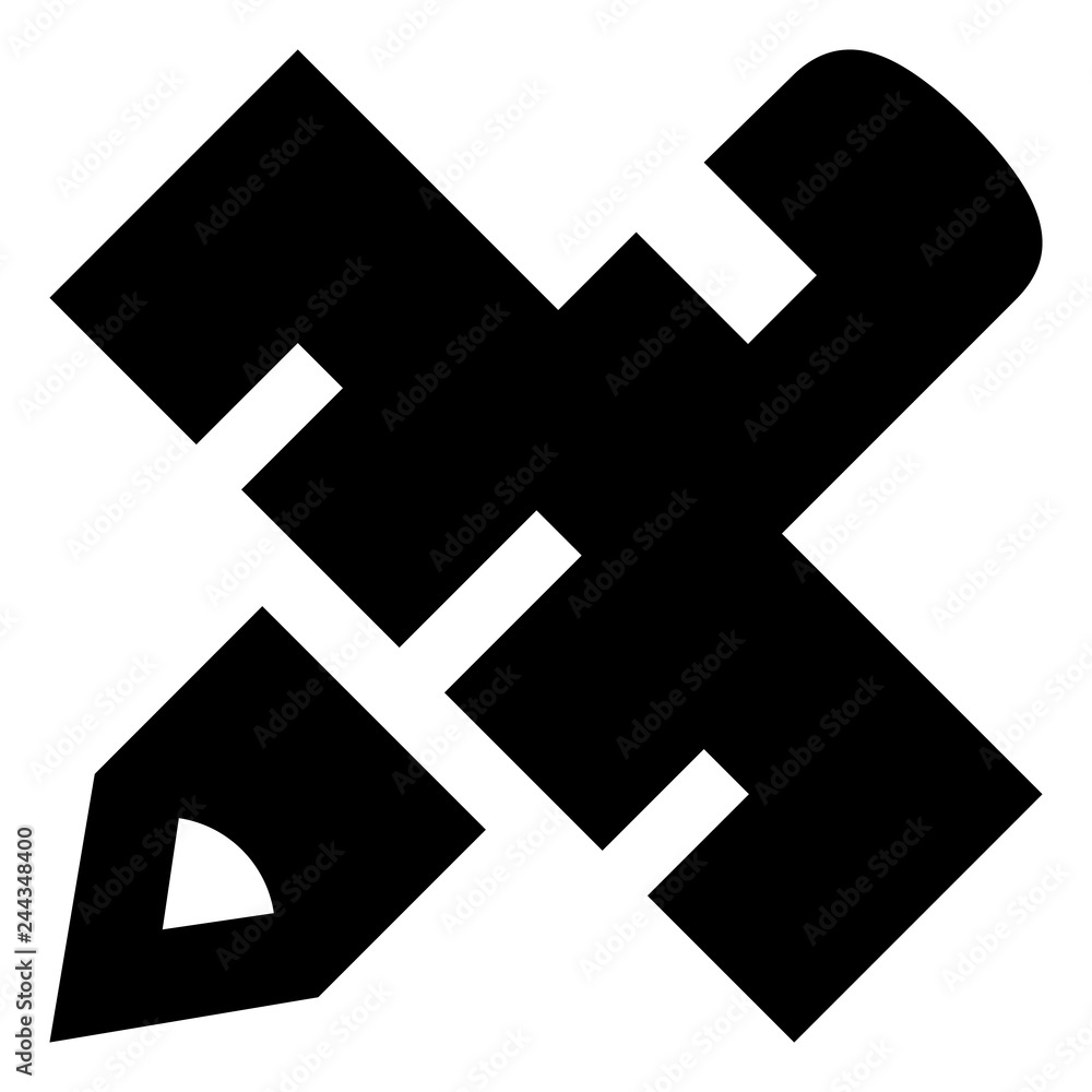 Obraz premium Pencil Ruler Design Tools Vector Icon.eps