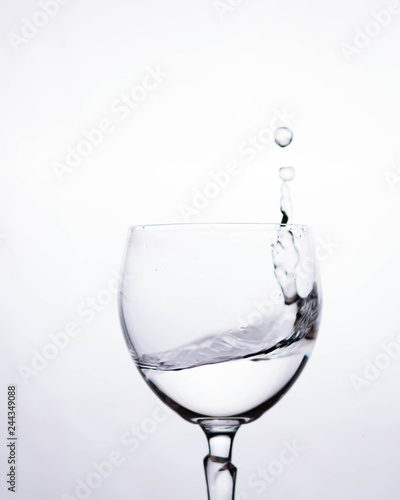 water splash in wine glass