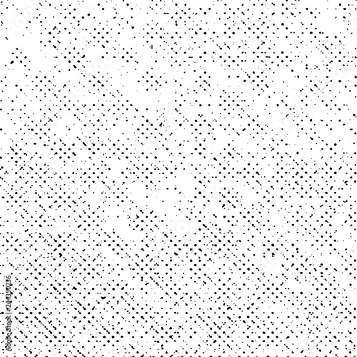 Grunge Texture on White Background, Black Abstract Dotted Vector, Halftone Scratch Design