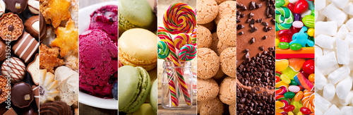 collage of various types sweets products