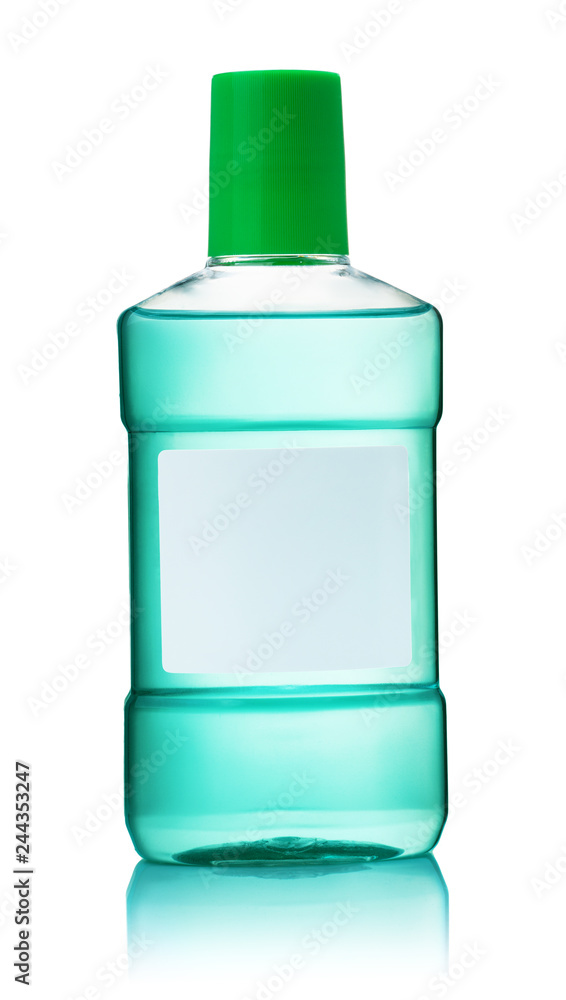 Front view of mouthwash bottle Front view of mouthwash bottle