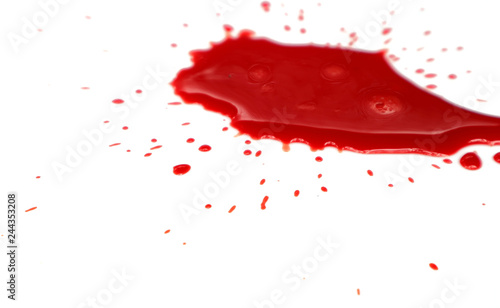 Blood splashed isolated on white background