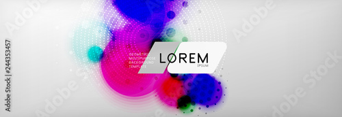Background abstract - blurred dotted color circle shape, techno bubbles
