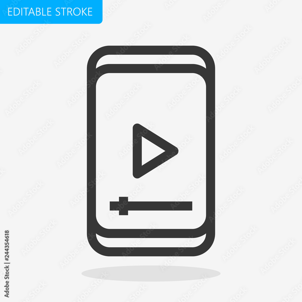 Play Player on Mobile Icon Pixel Perfect Editable Stroke Vector Play Player on Mobile Icon Pixel Perfect Editable Stroke Vector