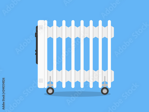 Oil filled radiator heater electric heater Illustration Vector Icon