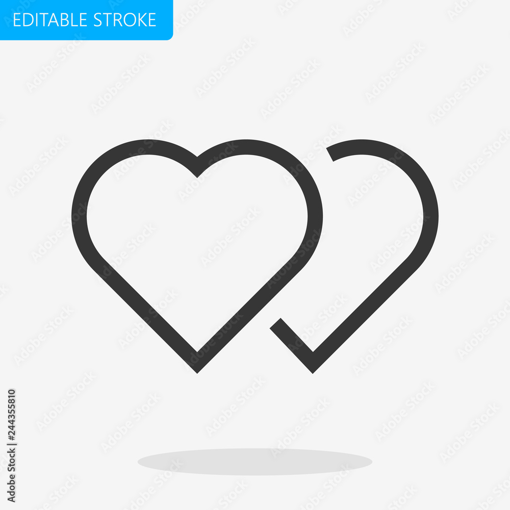 Hearts Soul Mate Icon Editable Stroke Pixel Perfect Vector Hearts Soul Mate Icon Editable Stroke Pixel Perfect Vector
