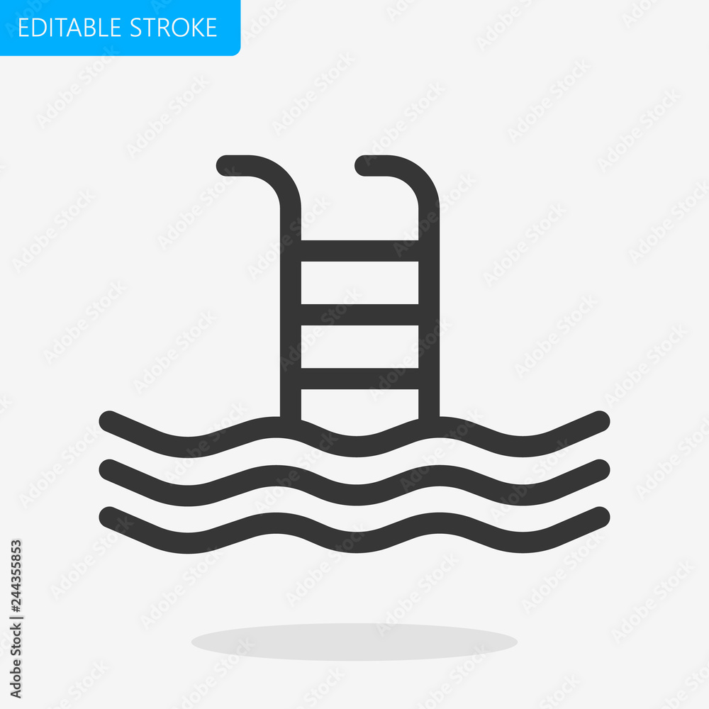 Swimming Pool Editable Stroke Pixel Perfect Icon Vector Swimming Pool Editable Stroke Pixel Perfect Icon Vector